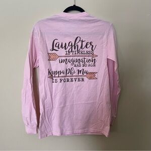 Kappa Phi Mu Sorority Pink Long Sleeve Graphic Shirt